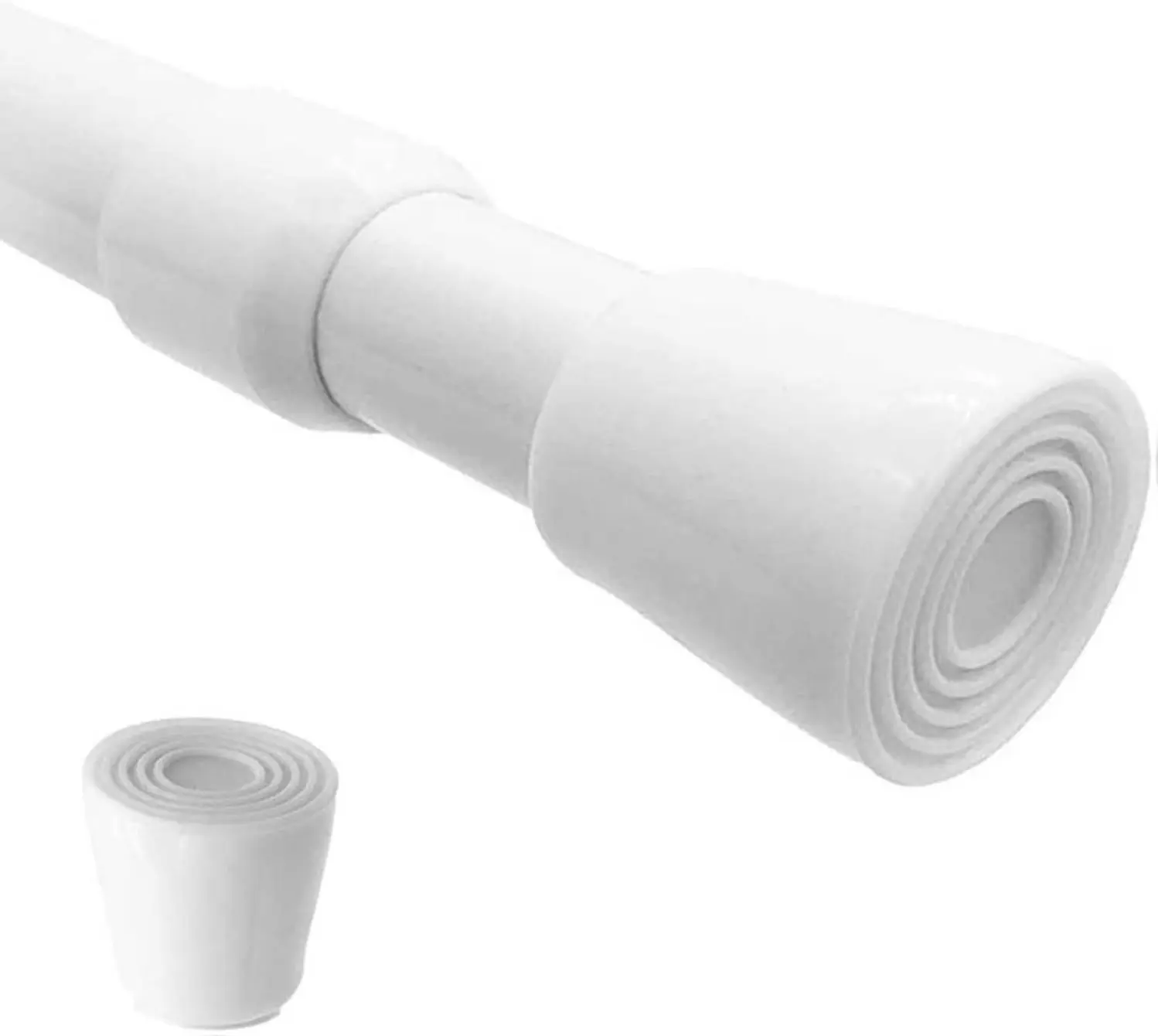 Heavy Duty Carbon Steel Solid Tube Curtain Rods - 28-43in Adjust Expandable Rod, Plain Finish, Paint-Friendly Design, Wall Hanging for Windows, Rubber Ends for Grommets Curtain Tracks