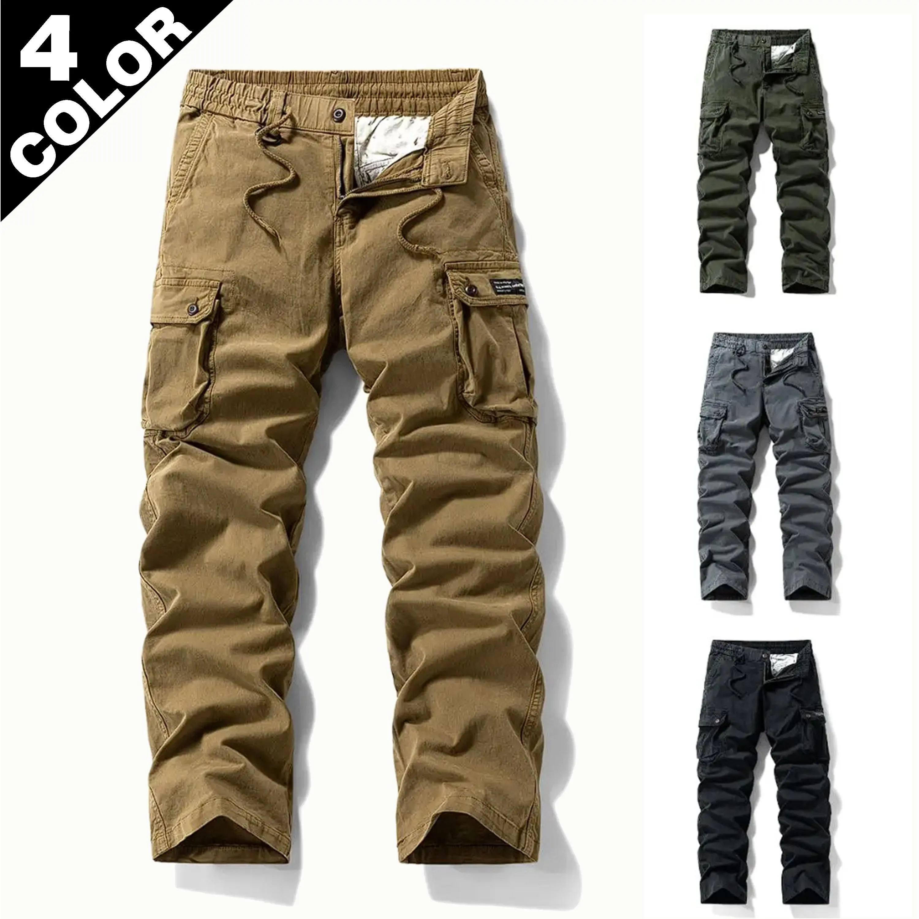 Men's Retro Work Pants, Loose Easy Fit with a Tapered Modern Cut, Classic Menswear with a Vintage Wash Vibe for Casual Wear, Plain, Trouser, All-Season Men's Pants