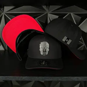 Mexico skull SnapBack hat-black/red