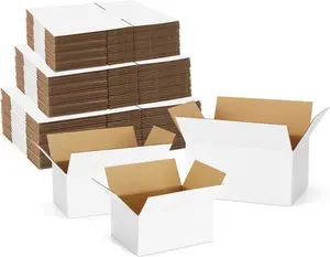 45 Pack Assorted Sizes Shipping Boxes, 8x6x4 9x6x4 10x7x5 Small Shipping Mailer Boxes, White Corrugated Cardboard Boxes for Small Business Packing and Mailing