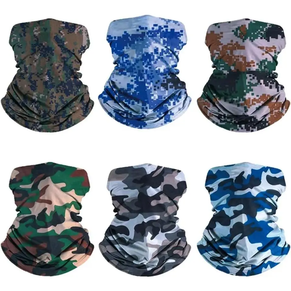 6-Pack Balaclava Face Mask for Men & Women - UV Protection Neck Gaiter, Multi-Use Cycling Mask & Breathable Headband