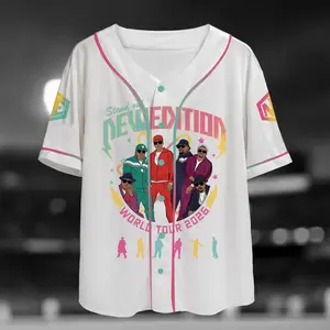 New Edition World Tour Baseball Jersey, Retro RnB Concert Top