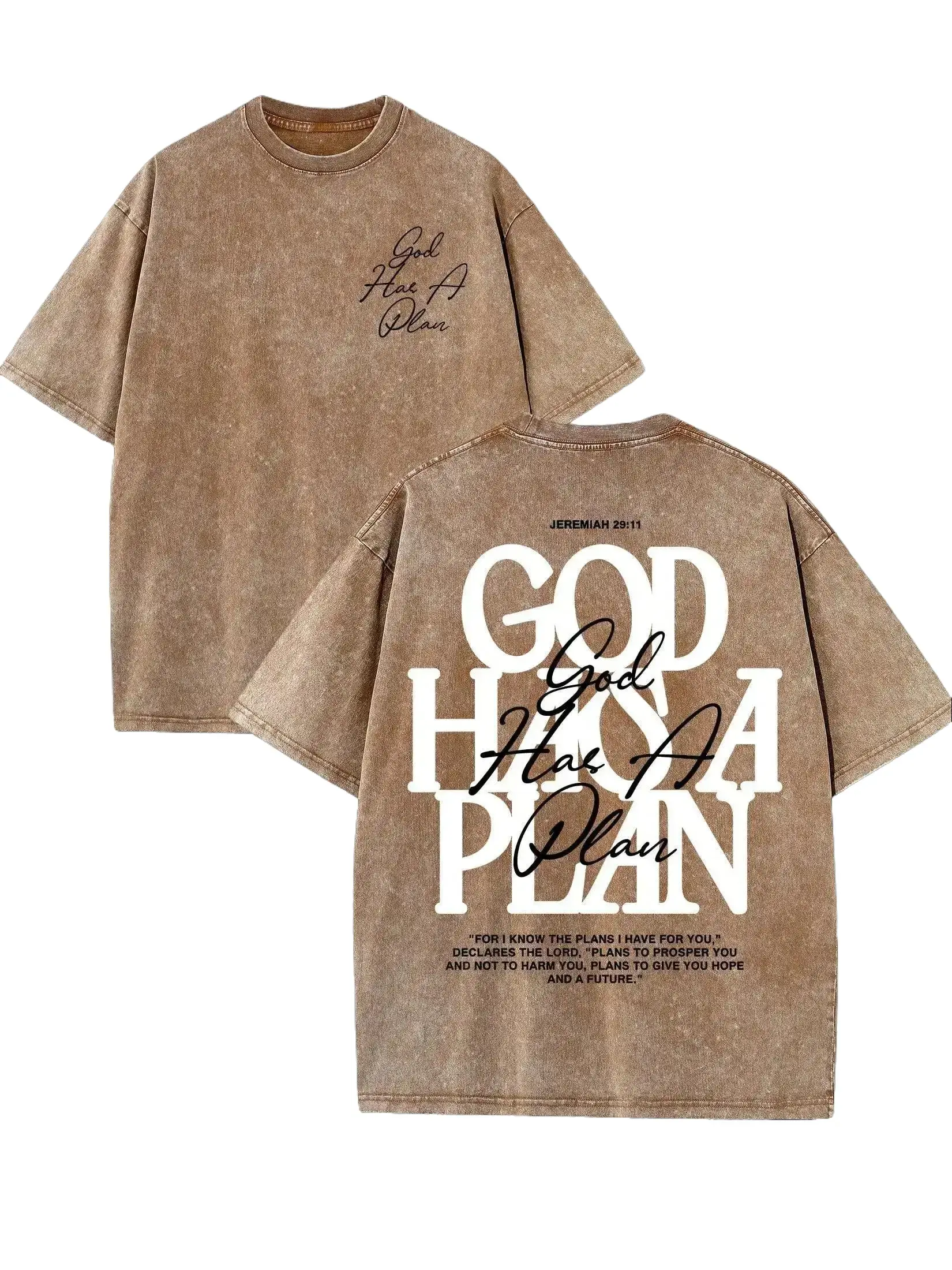 Men's Oversized T-Shirt, Stylish Christian Graphic Crewneck Top in Vintage Washed 230gsm Heavyweight Cotton, Relaxed Fit Apparel, Tops, Seamless, Classic, Ribbed