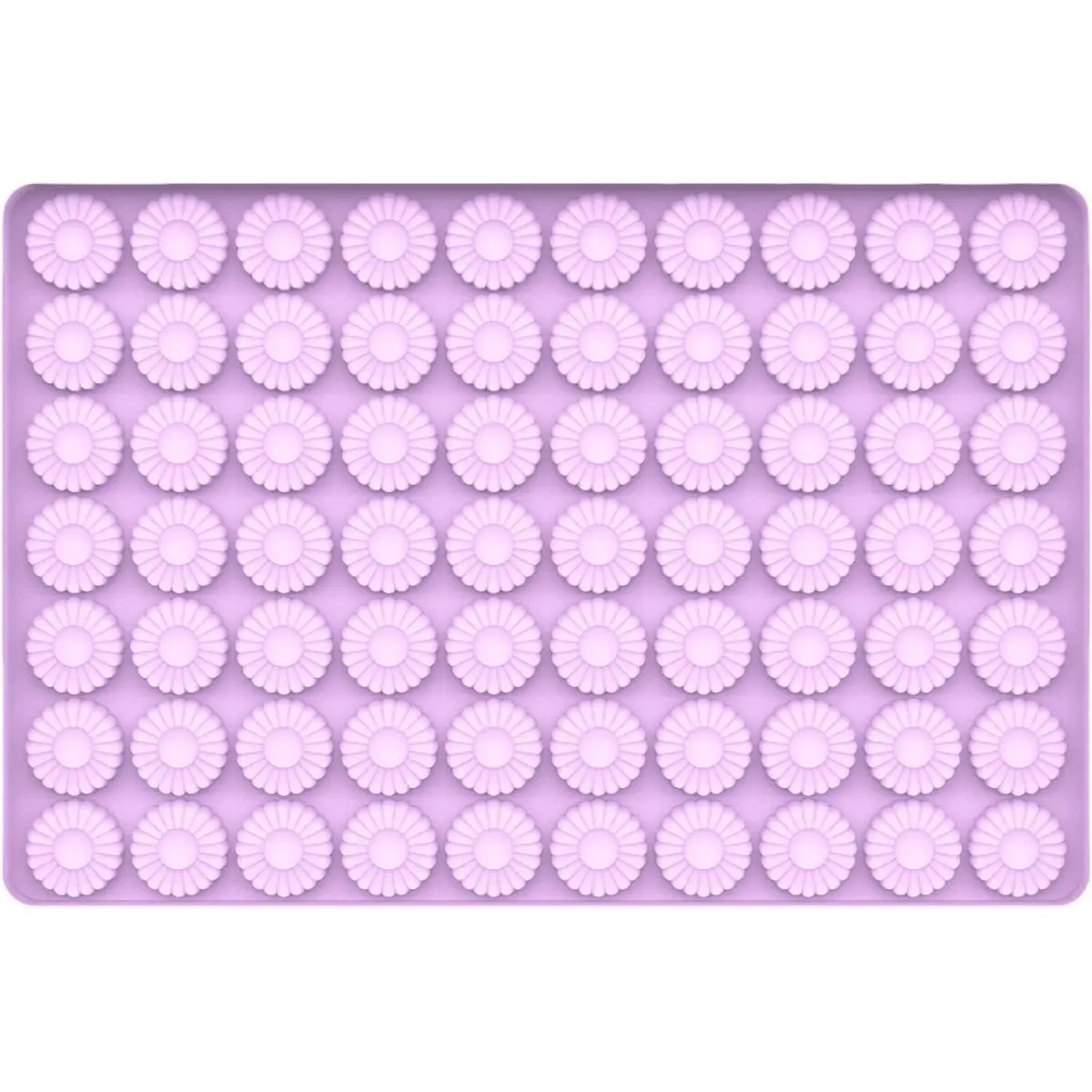 Food Grade Silicone Daisy Flower Baking Mold - 70-Cavity, Purple, Compact Kitchen Bakeware for DIY Candy, Chocolate, Easy Cleanup