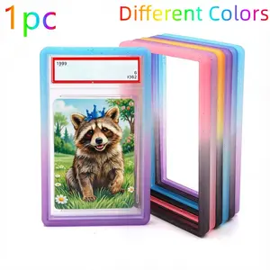 1pc TPU Slab Protector Only For PSA Graded Card Guard Bumper Frame, Gradient Glitter, Card Protective Cover, Trading Card Toploaders, For 35pt Trading Card Case Slab Sport Star Basketball Anime Card Slab, Anti Drop, Collection Holder (Not Included Card)