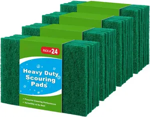Heavy Duty Scouring Pads, Dish Scrubber Pads for Household and Kitchen, Multipurpose Scour Pads for Cleaning, 24 Pack, 5.5in*3.5in