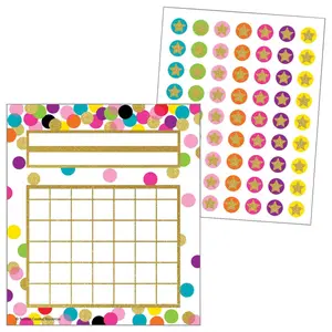Teacher Created Resources 2021615 Incentive Charts & Stickers - Confetti Set