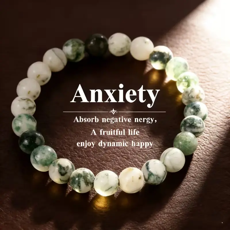 White Beads Anxiety Relief Bracelet - Negative Energy Absorption, Emotional Balance, Natural Aesthetic, All-Day Comfort, Flexible Fit, Ideal Gift for Loved Ones, Versatile Costume Jewelry Accessory, Versatile Style