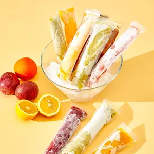 50 PCS Food-grade disposable popsicle bags, fruit jelly bags, ice cream, popsicle sticks, long strips, homemade ice pop bags