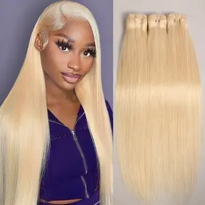 【NEW IN】Lemoda Raw Bundles Human Hair Straight, Bleachable & Dyeable, No Shedding, No Tangles, 15A Raw Vietnamese Hair Bundles, 3X Longer Lifespan, 613 Bleach Blonde summerwins
