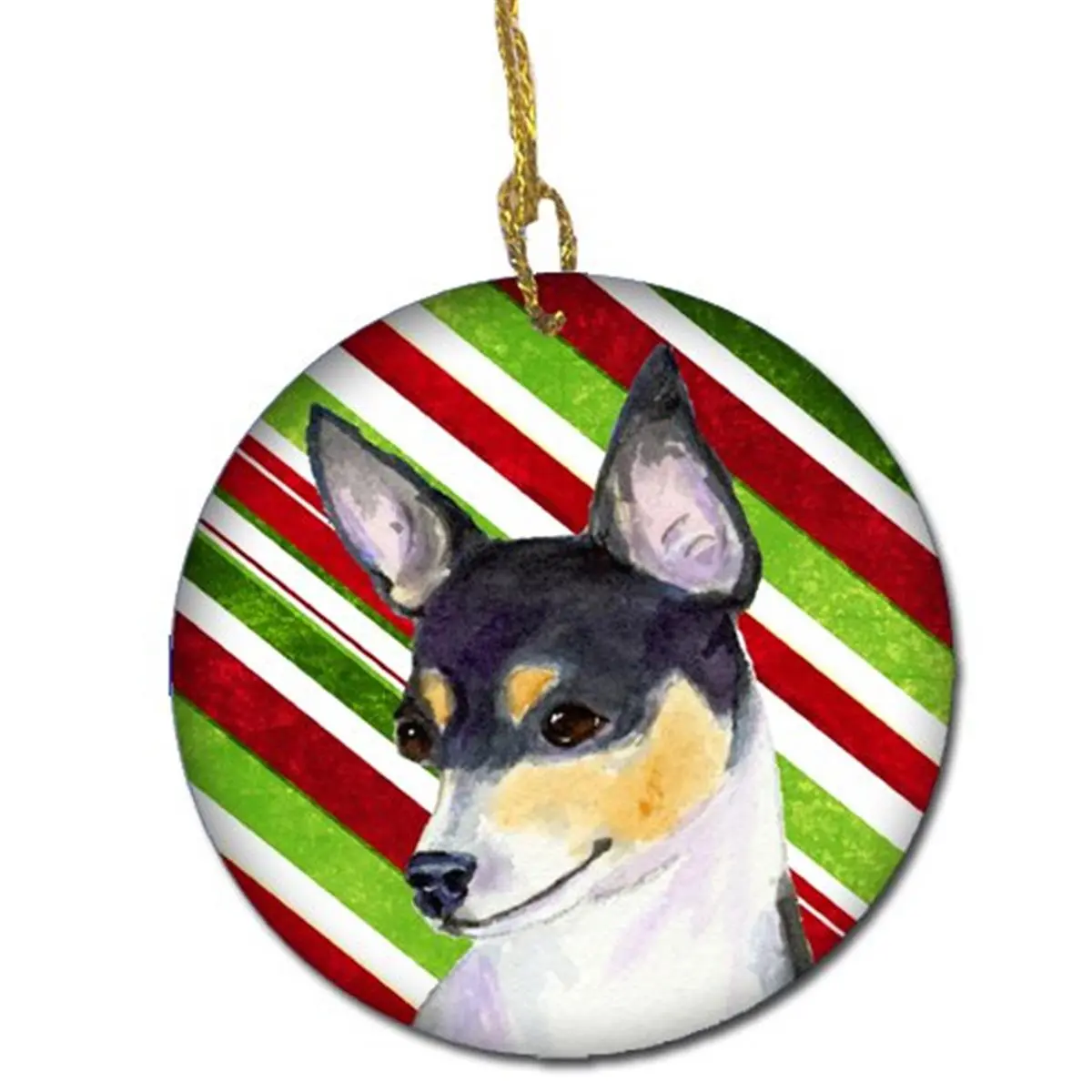 Ceramic Chihuahua Candy Cane Holiday Decor Ornament, Paintable Festive Home Decoration, Ideal Gift for Christmas Enthusiasts, Paint
