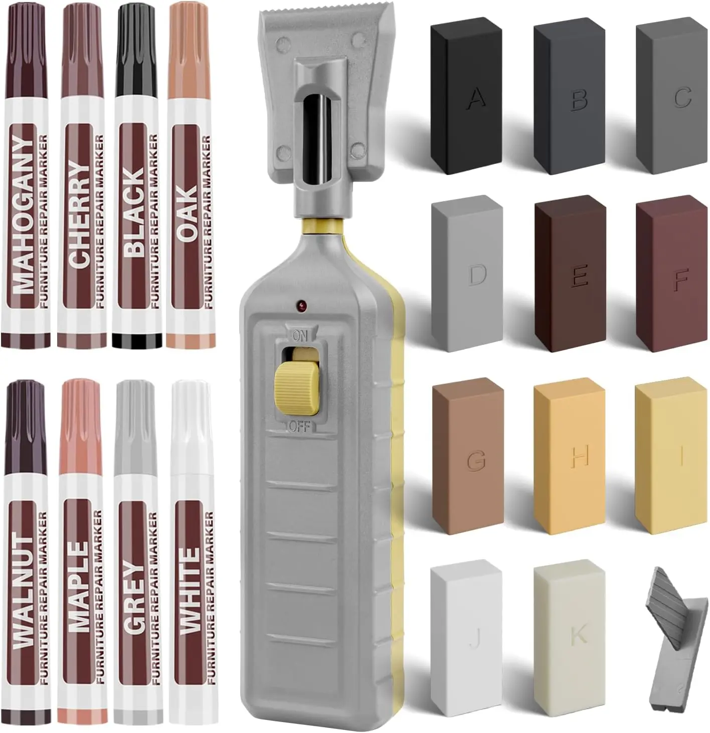 Laminate Floor Repair Kit, Wood Furniture Repair Kit with Hardwood Floor Wax and Furniture Markers,