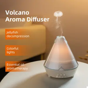 Volcano Aromatherapy Diffuser, Creative 3D Simulated Flame Humidifier for Home Use, USB-Powered Ambient Light