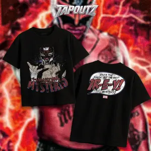 TAPOUTZ Rey Mysterio The Master Of The 619 Heavy Cotton WWE Double Sides Unisex T-shirt For Wrestling Fan Lucha Libre Apparel Menswear Womenswear Gift For Fans DTG Breathable Printing Classic Soft