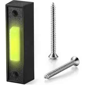 Lighted Doorbell Button, Garage Door Opener Switch with LED Light, 41A4166 Wall Mounted Push to Exit Ringer Button (Black, 1 Piece)