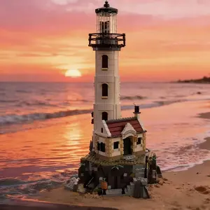 1011 Piece Small Particle Lighthouse Diy Building Model Building Block Set, High Difficulty Eco-Friendly Material, Adult 14+, Christmas Holiday Gift