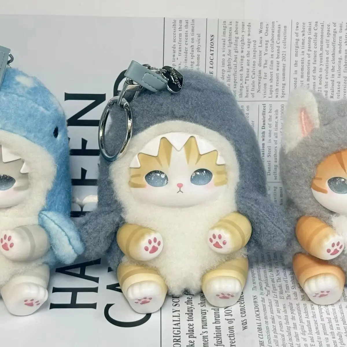 new Mofusand Vinyl Series Toys Shark Cat Surprised Box Toy Ornaments For Kids birthday girl Gift Pendant replica