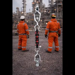 Double Alligator Clip Byzantine Weave Glove Clip