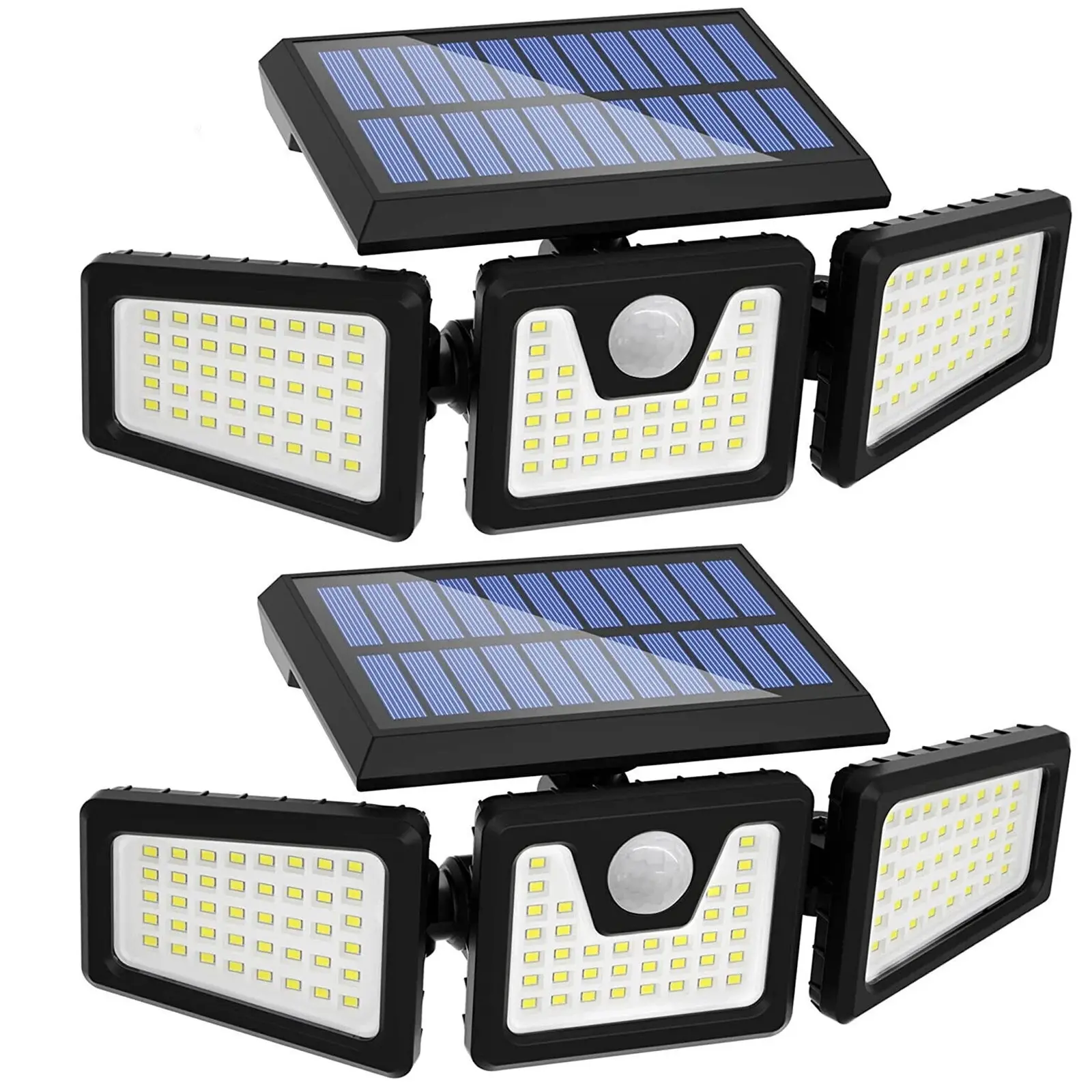 2-Piece Solar Powered LED Motion Sensor Garden Lights, 2000mAh 2500 lm IP65 Waterproof Solar Landscape Lighting with 3 Modes, 270° Wide Beam Covers More Property for Home Improvement Security