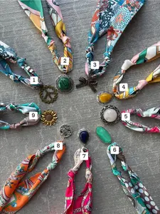 Scarf Necklace w/ Pendant