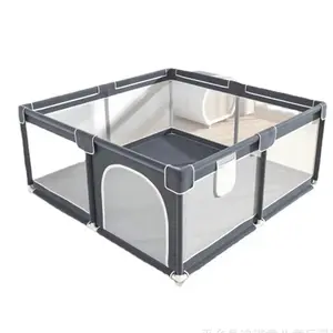 Baby playpen with thickened mat, portable safety gate, soft and breathable mesh fabric, suitable for both indoor and outdoor use, large children's activity area.