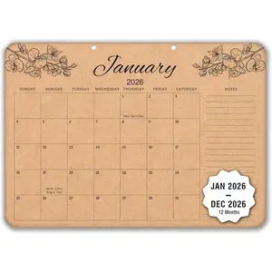 Desk Calendar 2026, 12 Months Large Calendar runs from Jan 2026 - Dec 2026, Big Blotter Desk Pad for Office, , Business, Academic: Size 12" X 17"