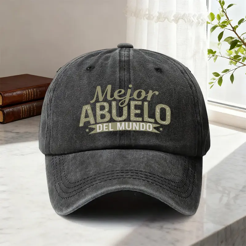 Unisex Adjustable Funky Solid Visor Hat - "World's Best Grandpa" Printed Slogan, Lightweight Fabric Baseball Cap, Grandpa's Birthday Gift, Casual