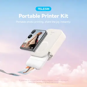 【TikTokShopFallDealsForYou】TELESIN Instant Camera Kit – Bluetooth Pocket Photo Printer with Magnetic Case, ZINK Inkless Printing, Adhesive Photos, Works with Foldable Phones, Perfect On-the-Go Gift for Moms