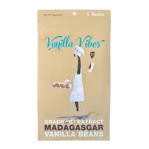 Vanilla Vibes Madagascar Vanilla Beans – Grade B (Extract Grade), Whole Beans - 5 Beans