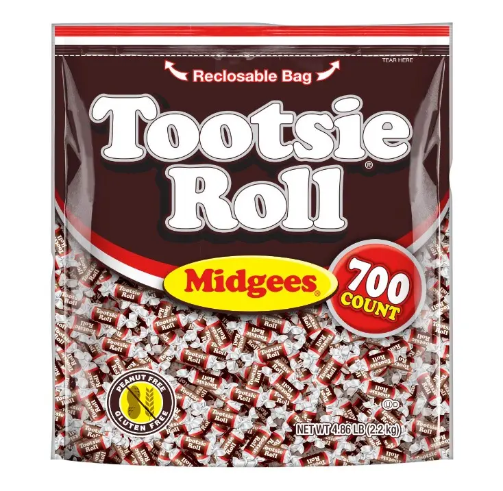 Tootsie Roll Midgees - Chewy Chocolate Gluten-Free Candy - Resealable Bag of Individually Wrapped Candies for Kids, Parties, Classroom - 700 Count (Pack of 1) (Packaging May Vary)