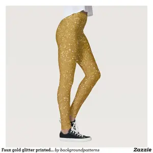 Faux Gold Glitter All Over Print 3D Legging