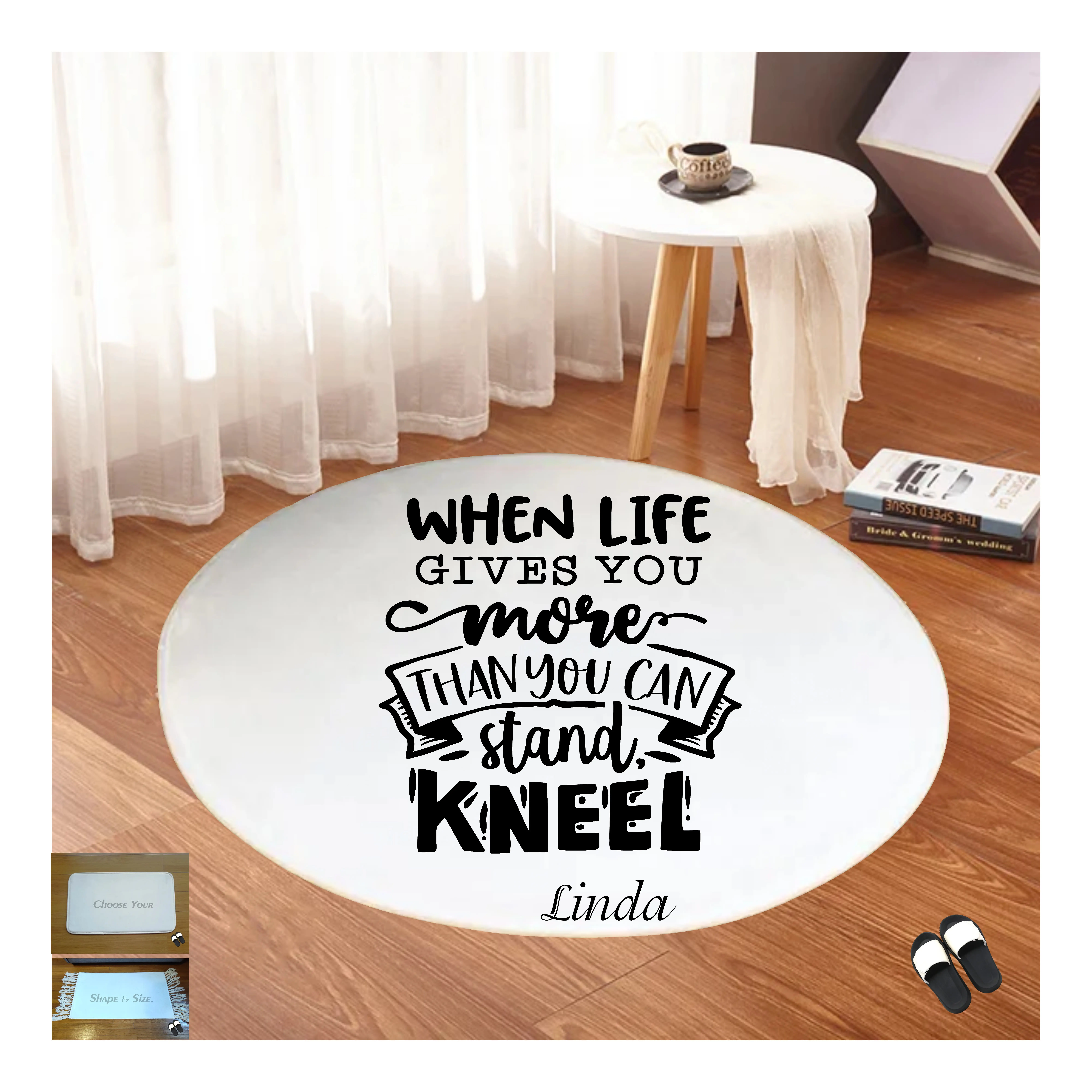 Customized Prayer Mat with Bible Verse & Your Name, Anti-Skid Base, Bedside Comfort Gift for Daily Devotion, Ideal for Family and Friends