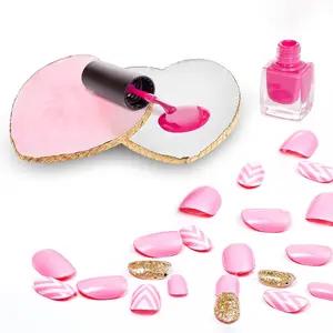 Heart-Shaped Nail Polish Tray, Edge, Resin Material, Stone Display Board, Creative Design, Nail Art Supplies