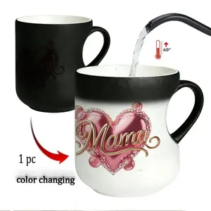 Magic Color-Changing Heart Mug, Thermosensitive Ceramic Cup, 330ML Mother's Day Gift, Special Mama Design, Birthday Present for Moms
