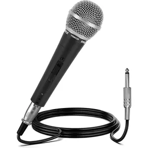 Dynamic Vocal Microphone-Moving Coil Dynamic Cardioid Unidirectional Handheld Microphone with ON/OFF Switch Includes 15ft XLR Audio Cable to 1/4'' Audio Connection
