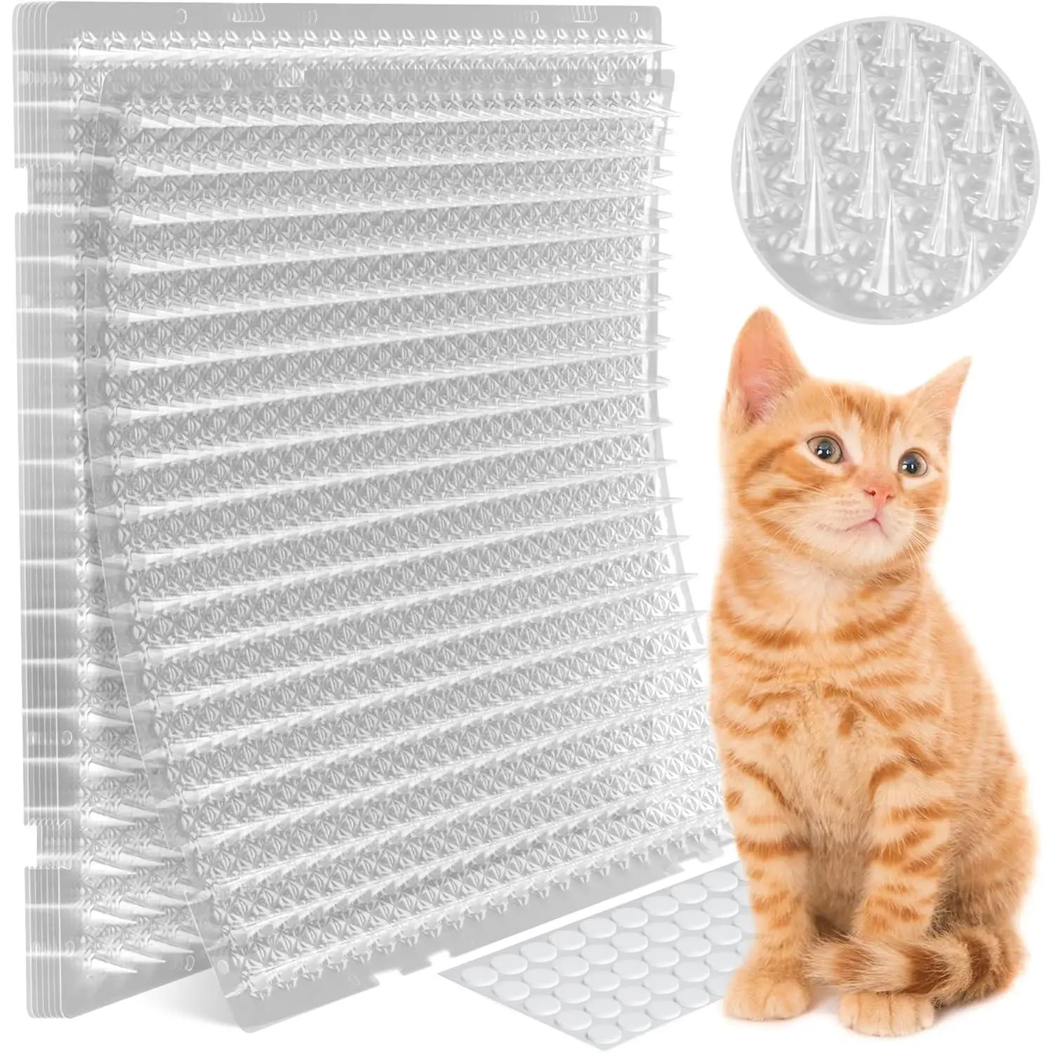 12 Pack Scat Mat for Cats - 16 x 13 Inch  Spike Mat with 1 Inch Spike is A  Pet  Mat Device for  Repellent Indoor & Outdoor to Deter Cats & Other  for All Seasons