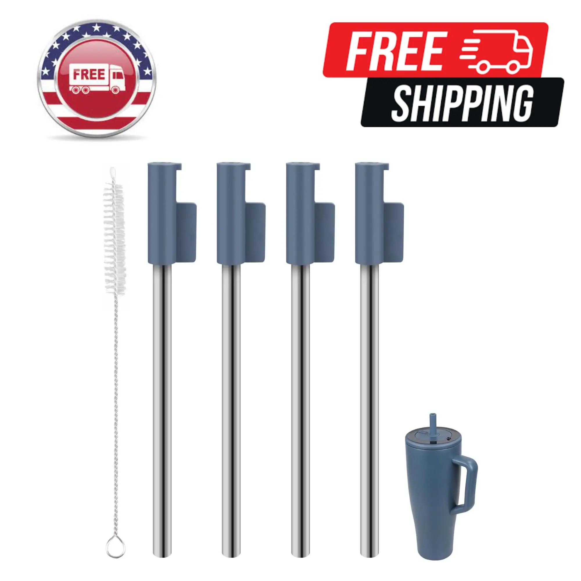 Replacement Straws Compatible With Brumate Era 40 oz Tumbler, with 1 Brush (4 Pack)