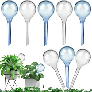 8-Piece Plant Watering Balls, 5cm/2 Inch S Size (80ML) Automatic Waterer, Indoor Outdoor Self-Watering System, & (8pcs, Blue + Transparent)