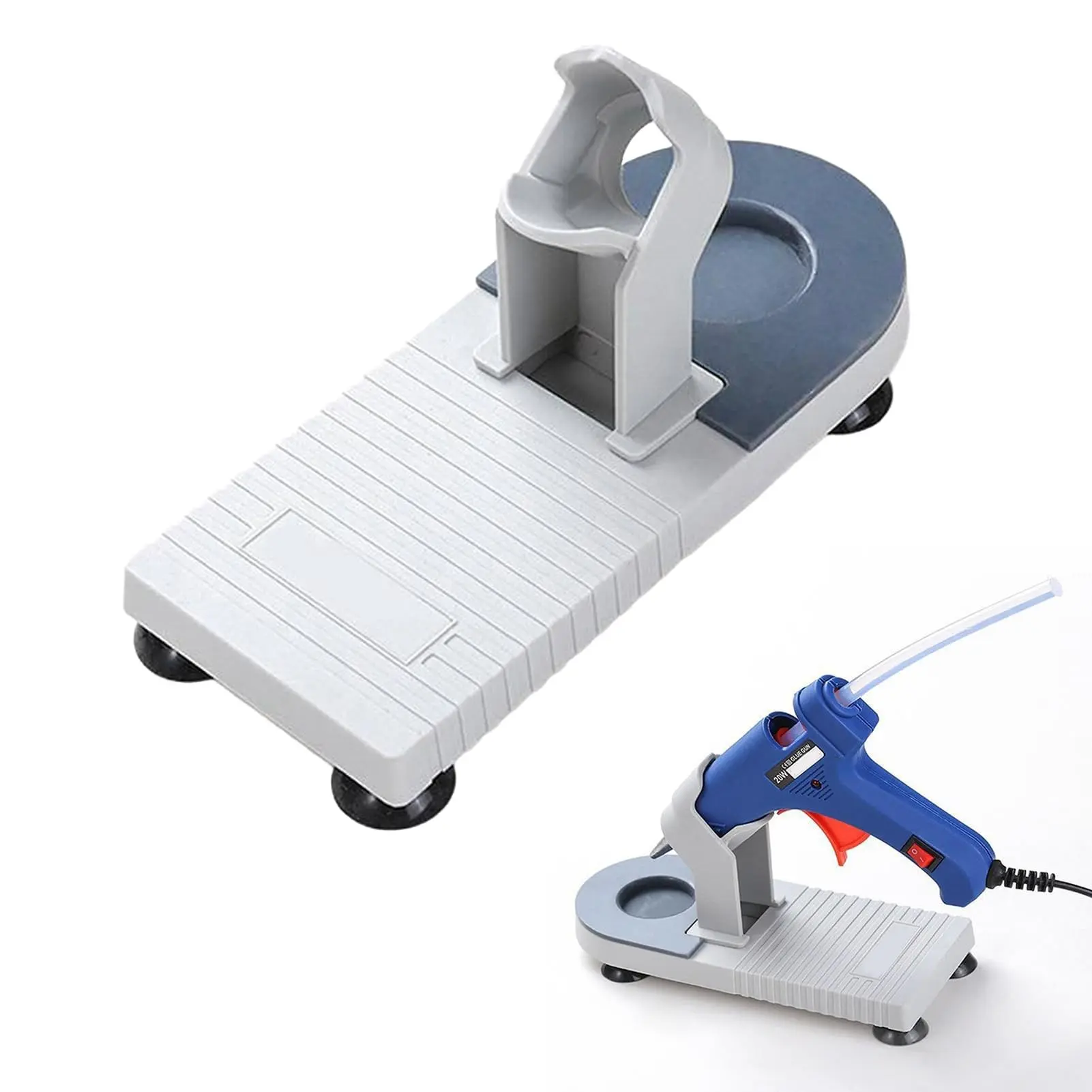 Hot Melt Glue Gun Stand with Non-Stick Silicone Pad, Organizer for DIY Crafts and Home Projects, Secure and Stable Glue Gun Holder, Plastic