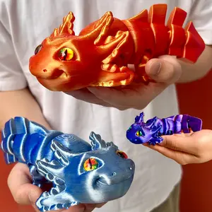 3D Printed Salamander Statue, Unique Desktop Decoration and Collectible Figurine, Flexible 3D Print Animal, Halloween Decor, Christmas Doll, 24cm/9.45in, 15cm/5.91in