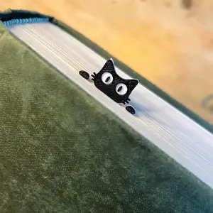 1pc/2pcs Peeking Black Cat Bookmark, Cute Book Lover Gift Animal Reading Accessory for Books Journals Notebooks