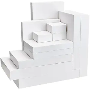12PCS 17" Christmas Shirt Gift Boxes with Lid for Presents, Extra Large 4" Deep White Paper Box, 4 Assorted Different Size Robe Box for Clothes, Xmas Birthday Holiday Wedding Gift Wrapping Decor