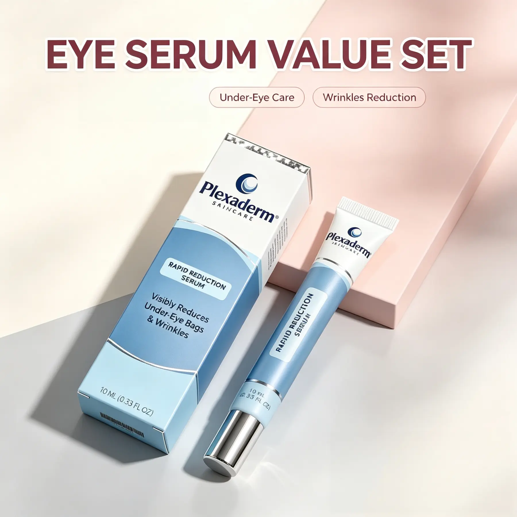 Plexaderm Rapid Reduction Serum 10ml Multi‑Pack, Anti‑Wrinkle Facial Skincare, Fast‑Acting Tightening Serum, Visibly Diminish Under‑Eye Bags & Wrinkles for Youthful Radiant Look