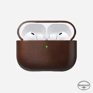 NOMAD Modern Leather Case for Airpods Pro 3, Rustic Brown Horween Material, with Lanyard, Supports Charging, Compatible with Bluetooth Audio Headphones