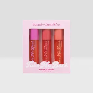 Beauty Creations Take Me Back Roller Gloss Set Glossy Lipgloss Strawberry Cherry Nourishing Scent Watermelon Cosmetic Makeup