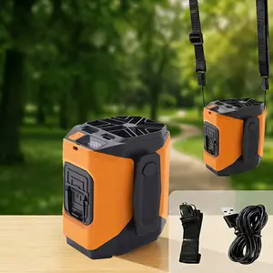 3 in 1 Wearable Waist Fan with Power Bank & LED Torch, Rechargeable Cooling Fan for Jobsite, Farm & Travel summergarden