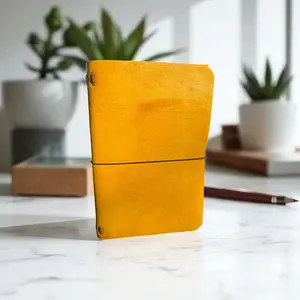 A6 SALE Mustard Leather Journal Wrap style for planners, notes, sketches
