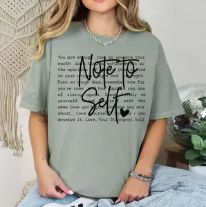 Note to Self Positive Affirmation Sweatshirt or T-Shirt, DTG Printed