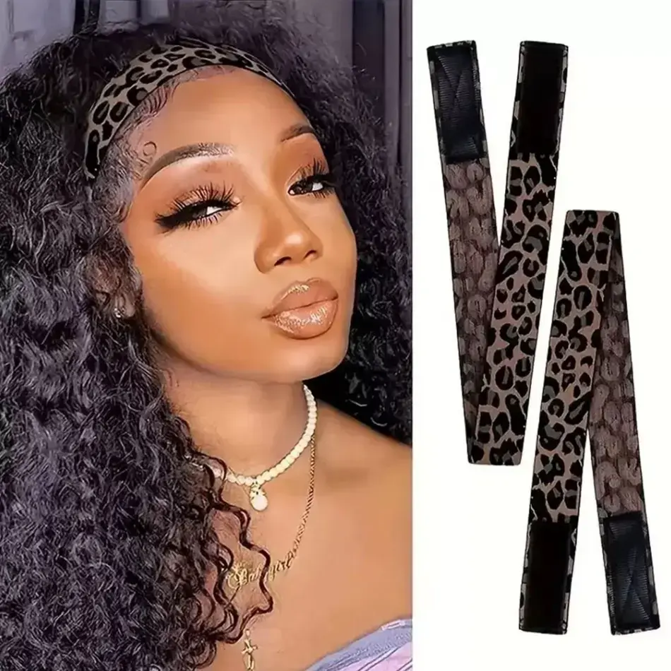 Leopard Print Elastic Headband for Wigs, Lace Front Melt Band and Edge Slayer Wrap for Laying Edges, Cheetah Print Headbands, Elastic Bands Headbands