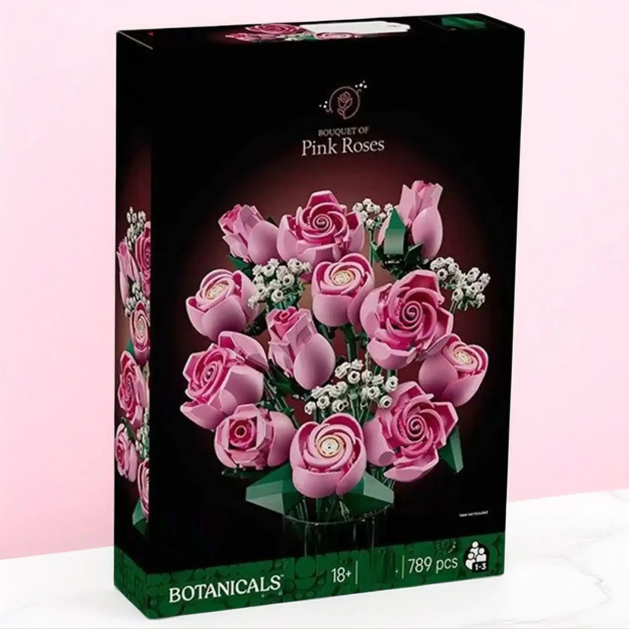 Valentine's Day Gift Set, 789pcs/set Passionate Rose Bouquet Building Blocks, DIY Artificial Roses Bouquet, 10374 Model, Diy Floral Decoration, Home Decor, Romantic Gift for Couples